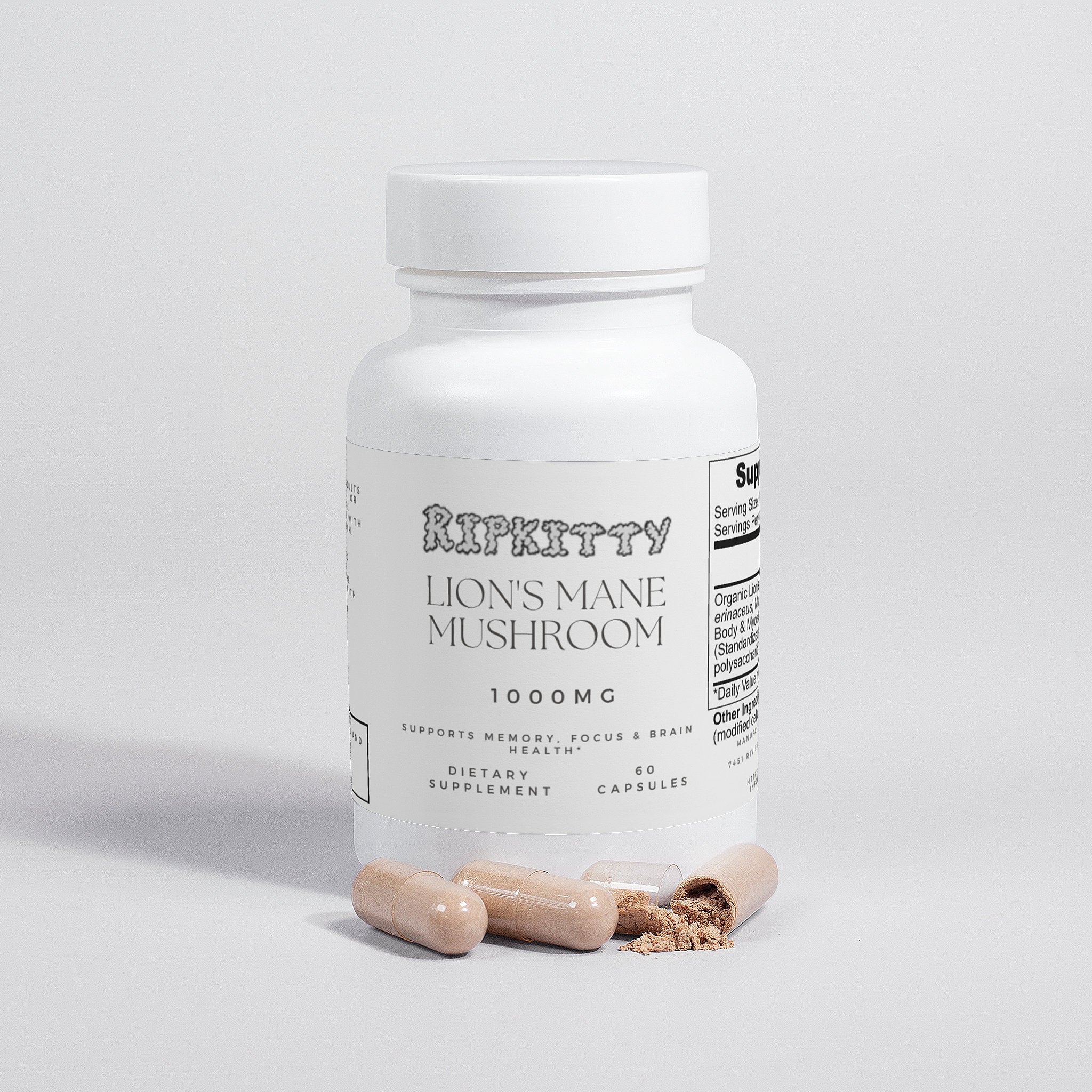 Ripkitty Quantum Mind: Organic Lion's Mane 1000mg (60 Capsules)