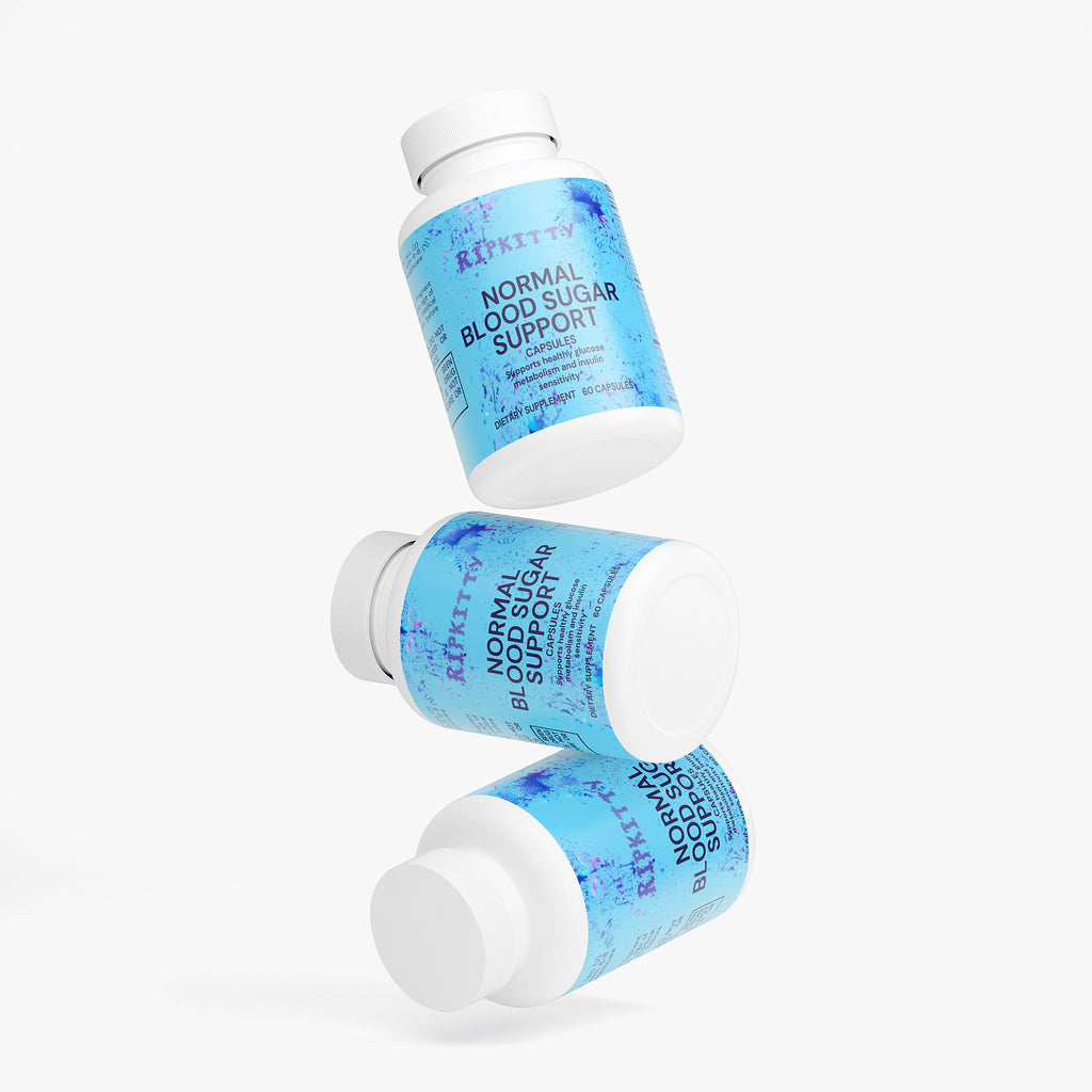 Supplement bottle with wooden capsules on a light gray background