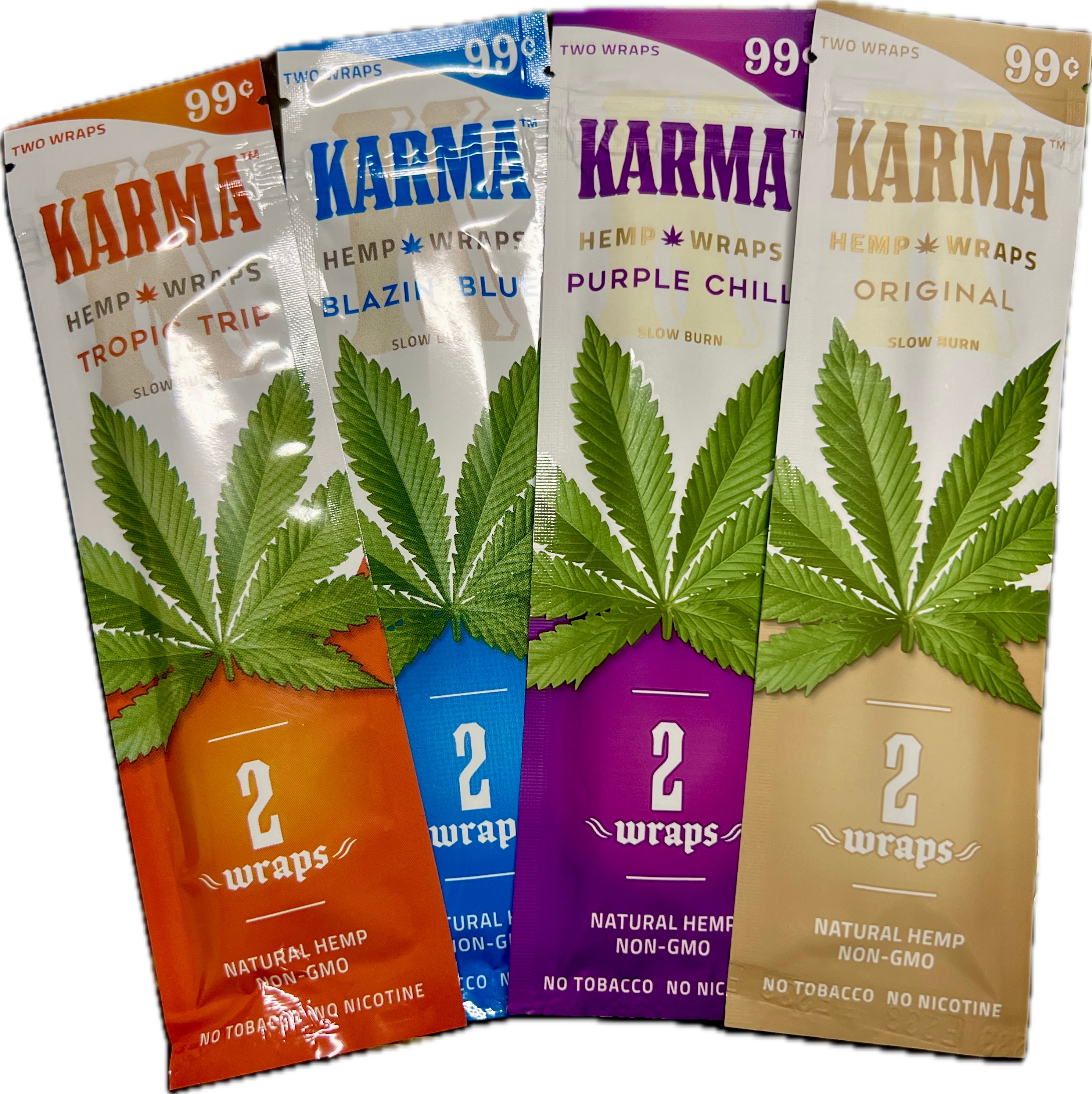 Karma Hemp Wraps Flavor Bundle - 5-Pack Pouches (Tobacco-Free)